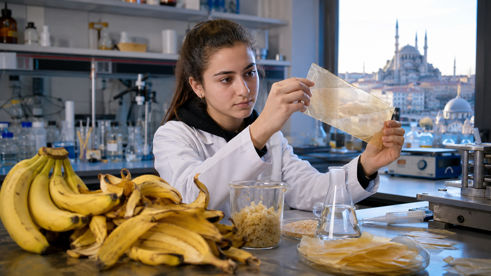 Jovem de 16 anos utilizou cascas de banana e conseguiu criar um bioplástico