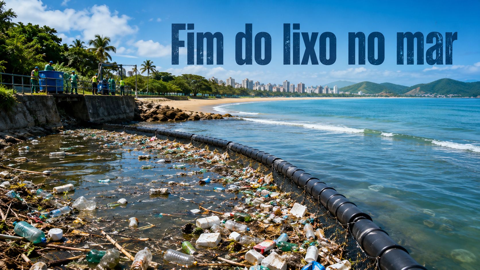 SP lança plano contra lixo no mar com 45 metas para reduzir resíduos, plásticos de uso único e poluição no litoral.