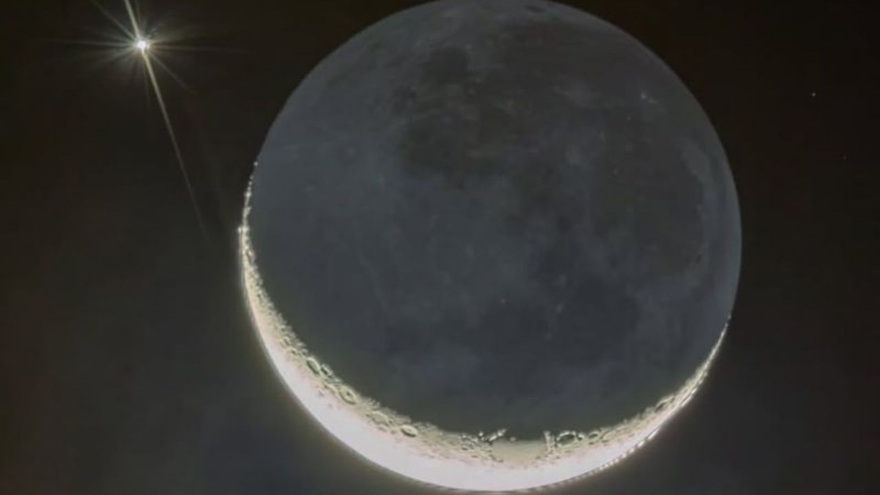 Lua e Vênus no céu de Brasília: Fred Danin registra conjunção astronômica e fenômeno astronômico viral no Brasil.