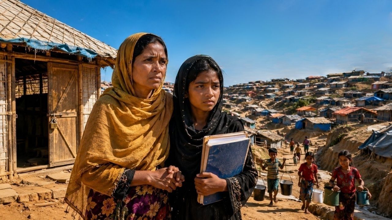 Mãe refugiada vê escolas fecharem e casa filha de 16 anos por medo da crise nos campos rohingya; crianças ficam sem aula em Bangladesh e empurram famílias para casamento infantil (1)