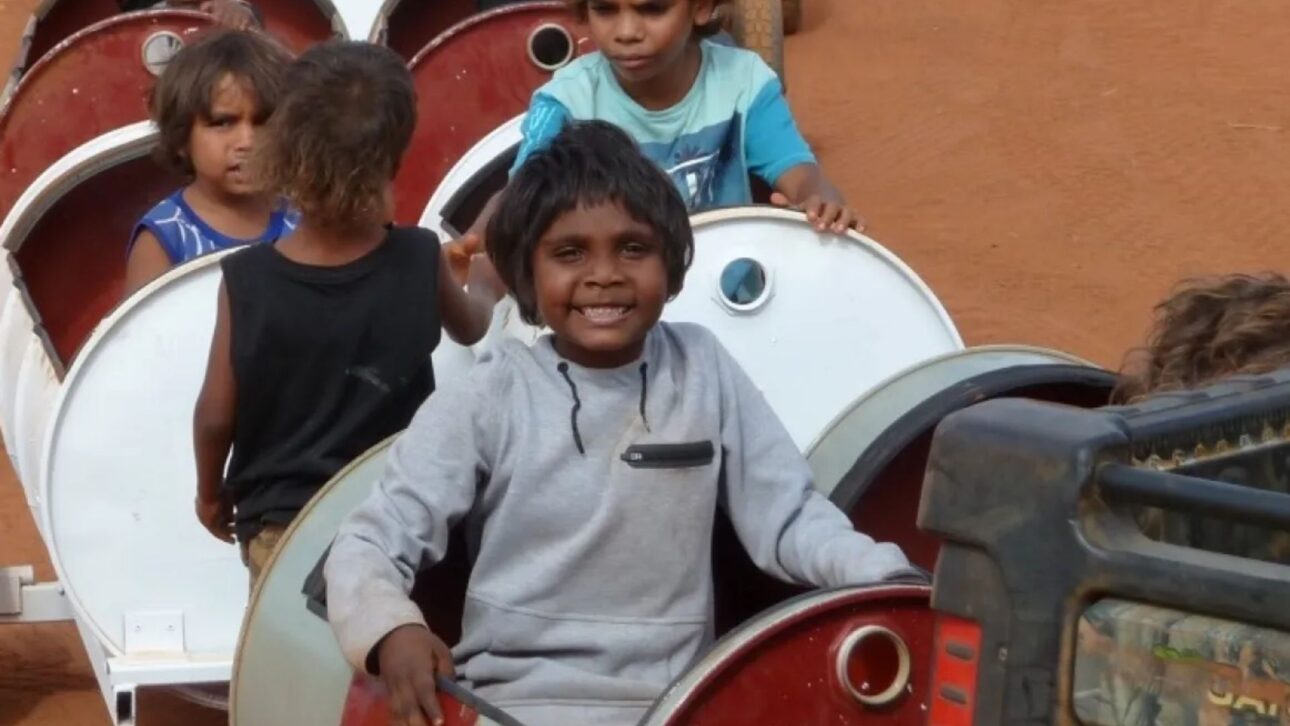 An innovative barrel train helps maintain school attendance rates in remote schools in the Australian interior.