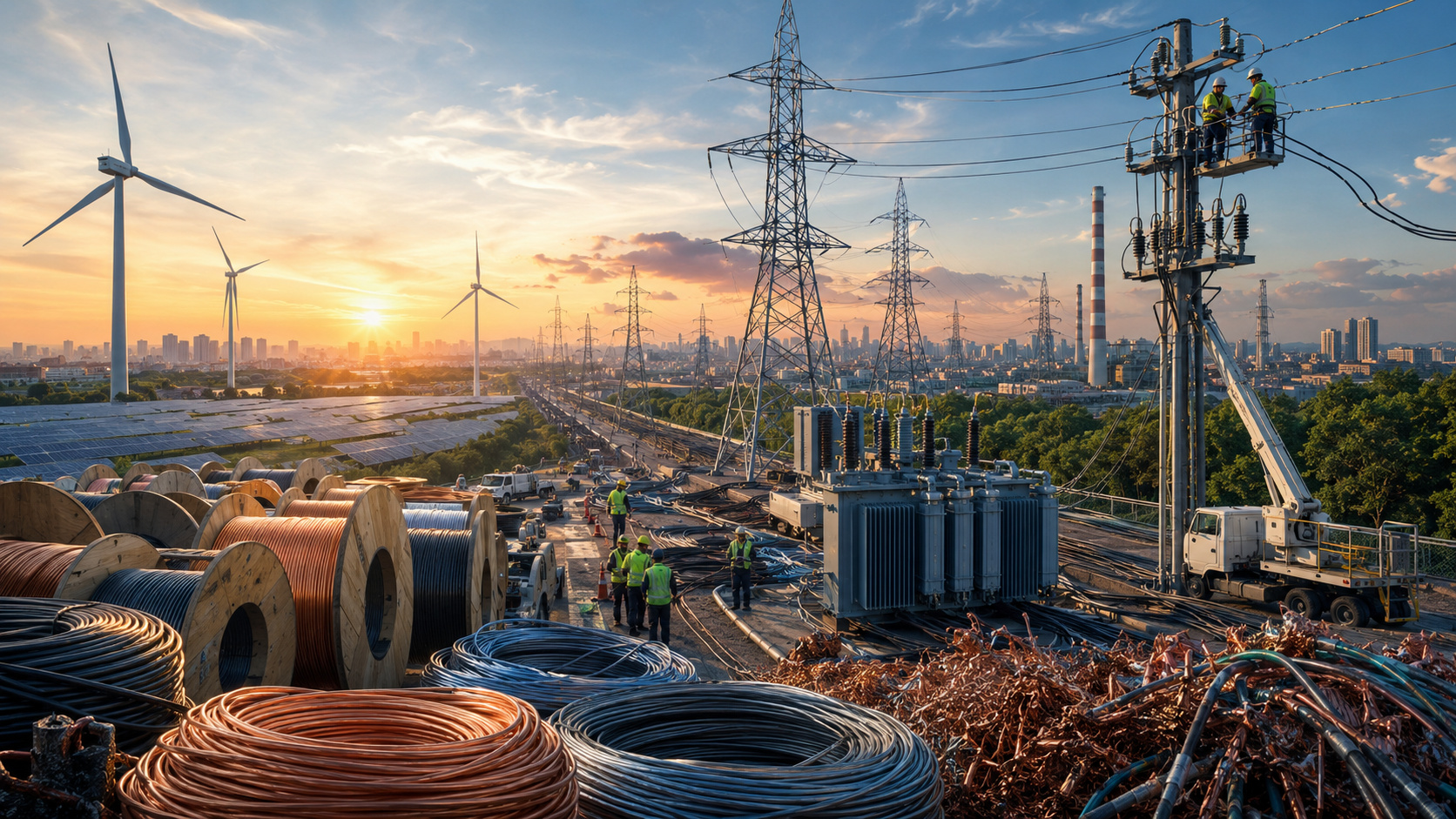 Mundo precisará adicionar ou renovar mais de 80 milhões de quilômetros de redes elétricas até 2040 para sustentar carros elétricos, energia solar e eólica.