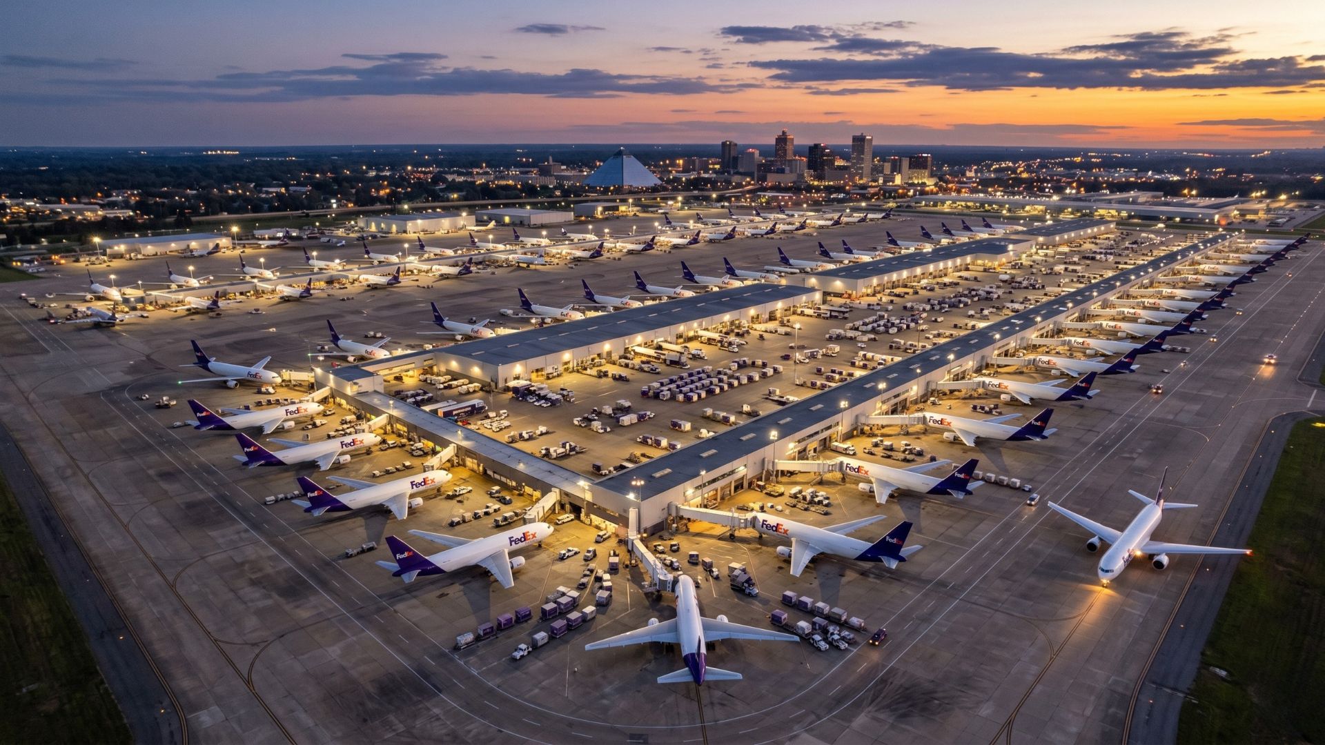 A FedEx transforma Memphis em uma cidade aérea de encomendas: superhub de 940 acres, 171 portões para aviões
