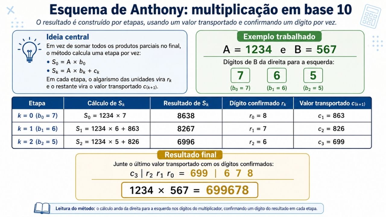 Anthony Lima Dias transforms multiplication in base 10 into a technical article and shows mathematical creativity in Jequié.