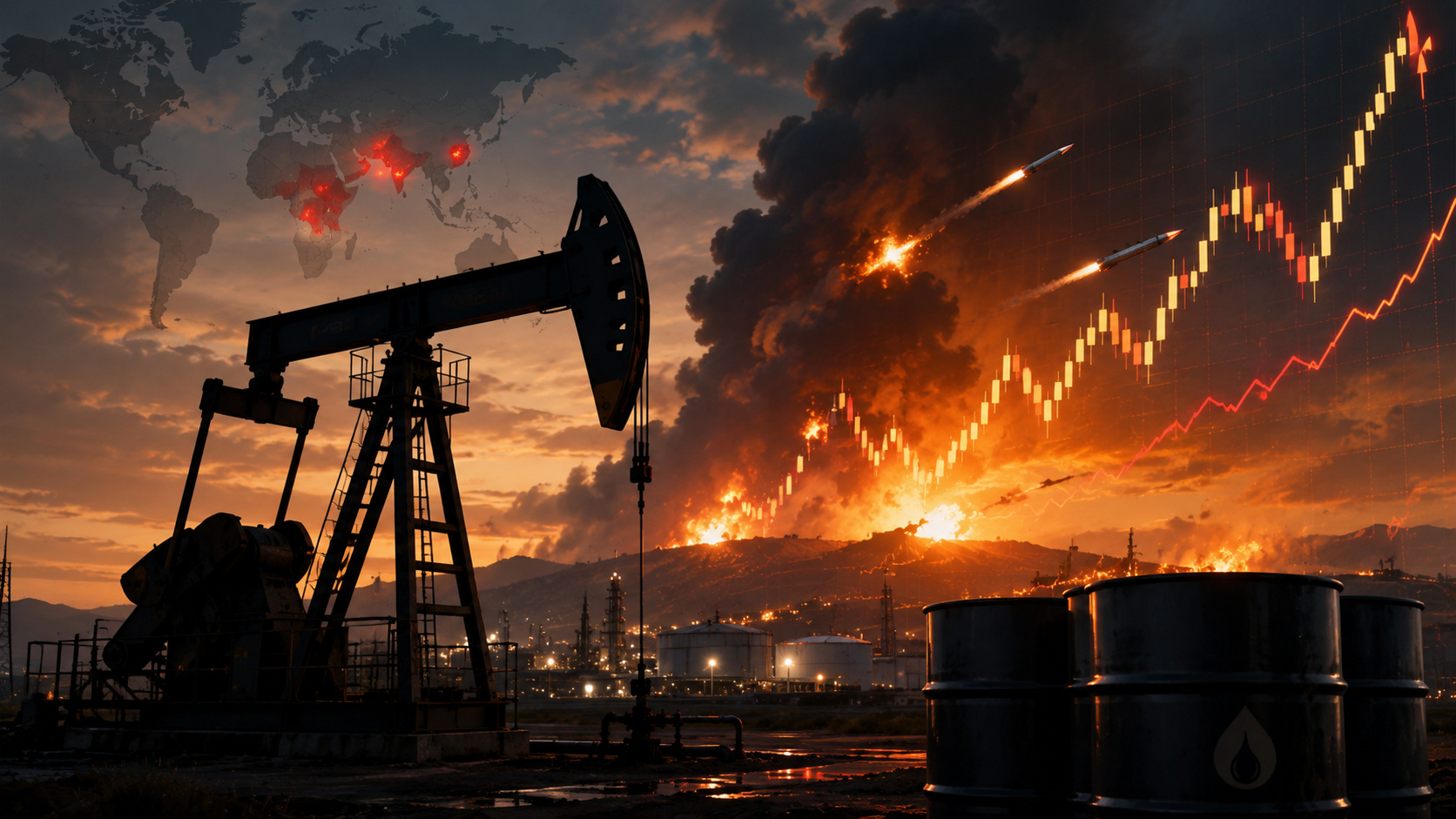 Petróleo dispara novamente após ataques e impasse entre EUA e Irã aumentarem tensão global