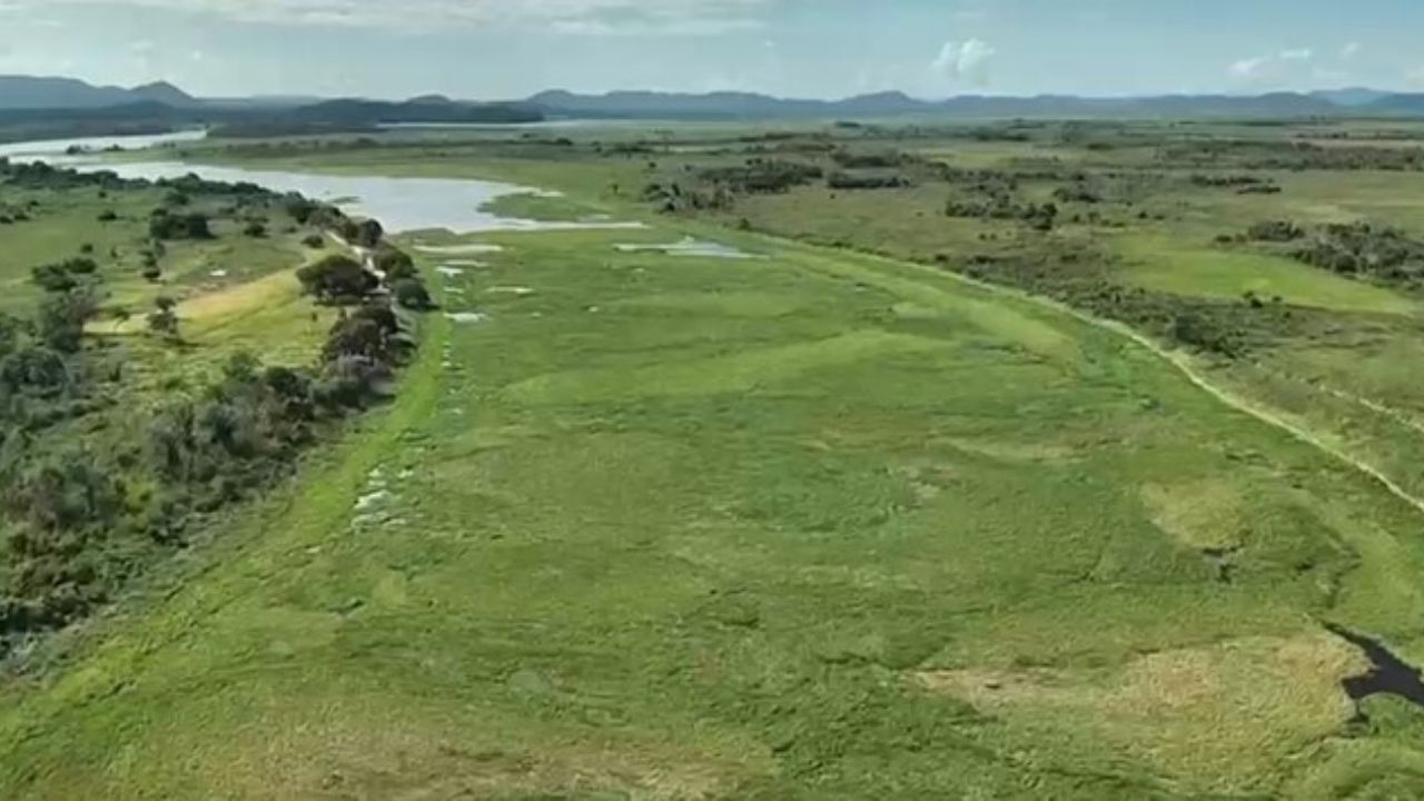 carretera improvisada en el Pantanal se convierte en ruta tras baceiro bloquear Bahía del Castelo en el Río Paraguay y afectar acceso local.