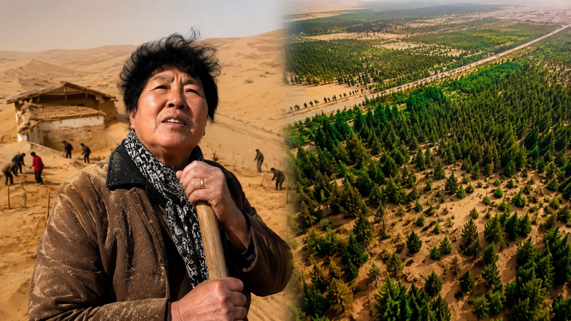 A mulher chinesa Yin Yuzhen plantou árvores por décadas contra a desertificação e transformou o deserto em floresta, com US$ 5 mil de um americano.