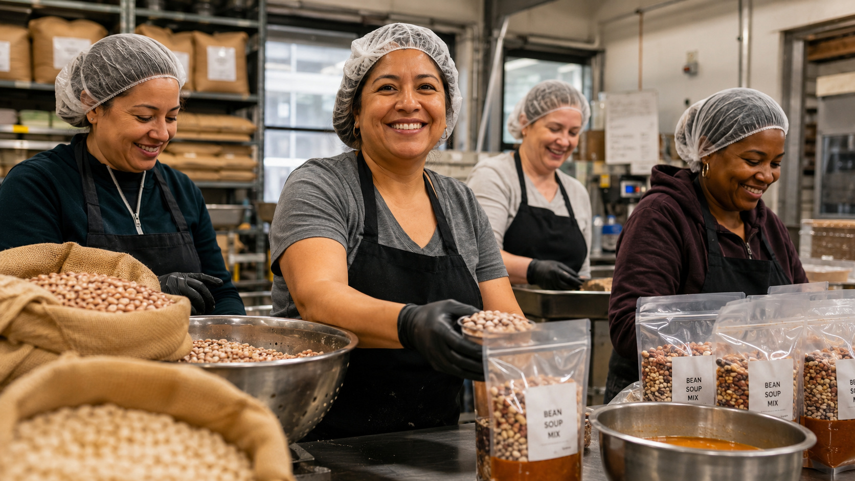 Mulheres que tinham dificuldade para conseguir emprego encontram em uma fábrica de feijão em Denver um programa de 9 meses com salário