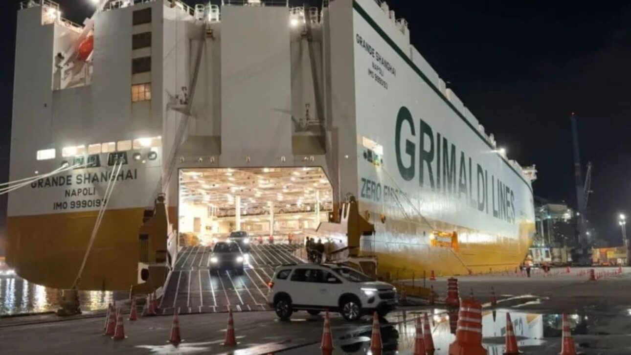 Quase cinco mil carros elétricos desembarcaram no Porto de Itajaí em maio (Foto: SPI, Divulgação)