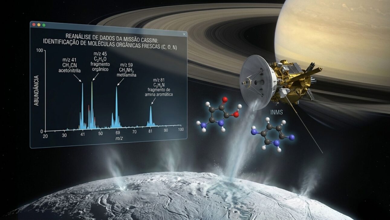 Nova reanálise dos dados da Cassini identificou moléculas orgânicas frescas com carbono, oxigênio e nitrogênio