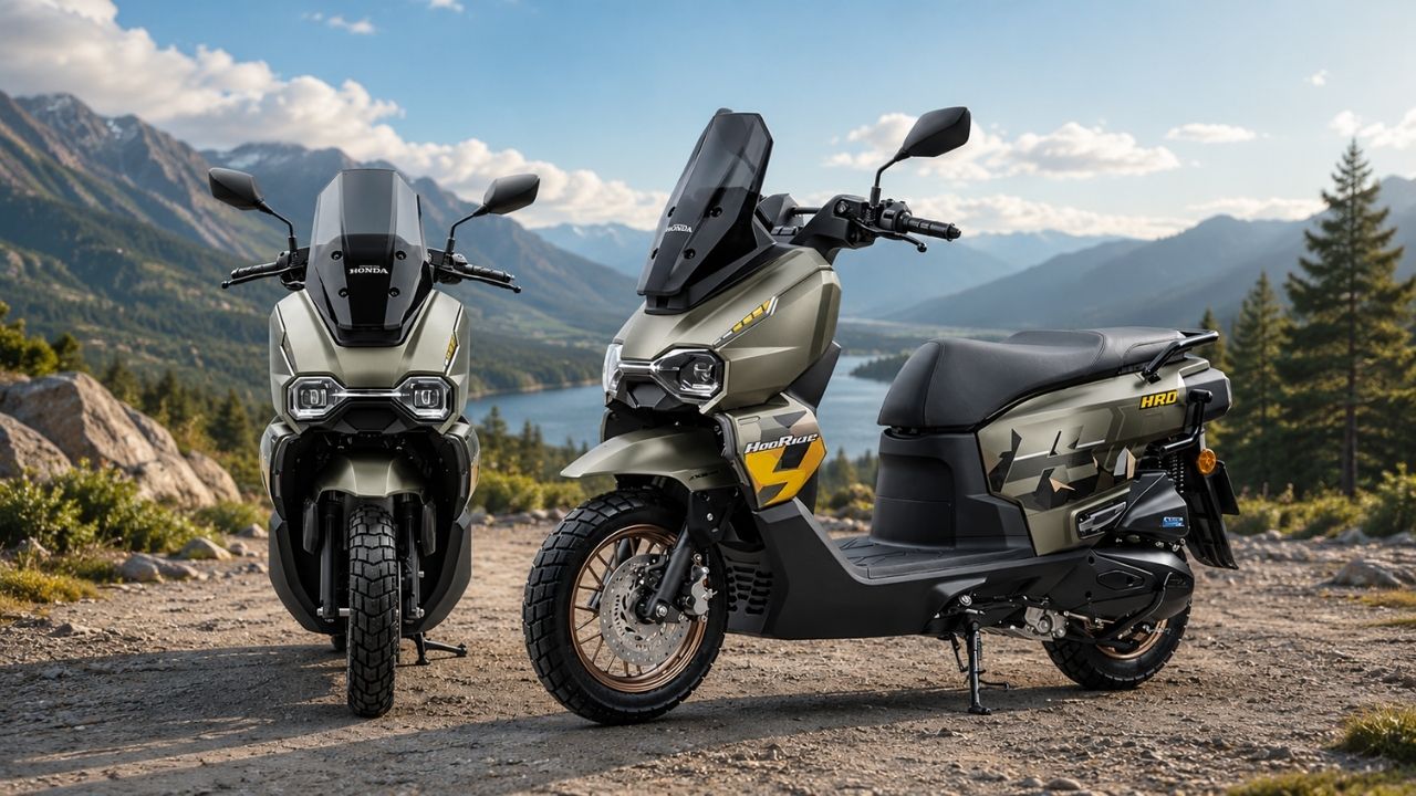 Scooter Honda HooRide 125 has CVT transmission, 17-inch wheels, and TFT panel for economical urban use.