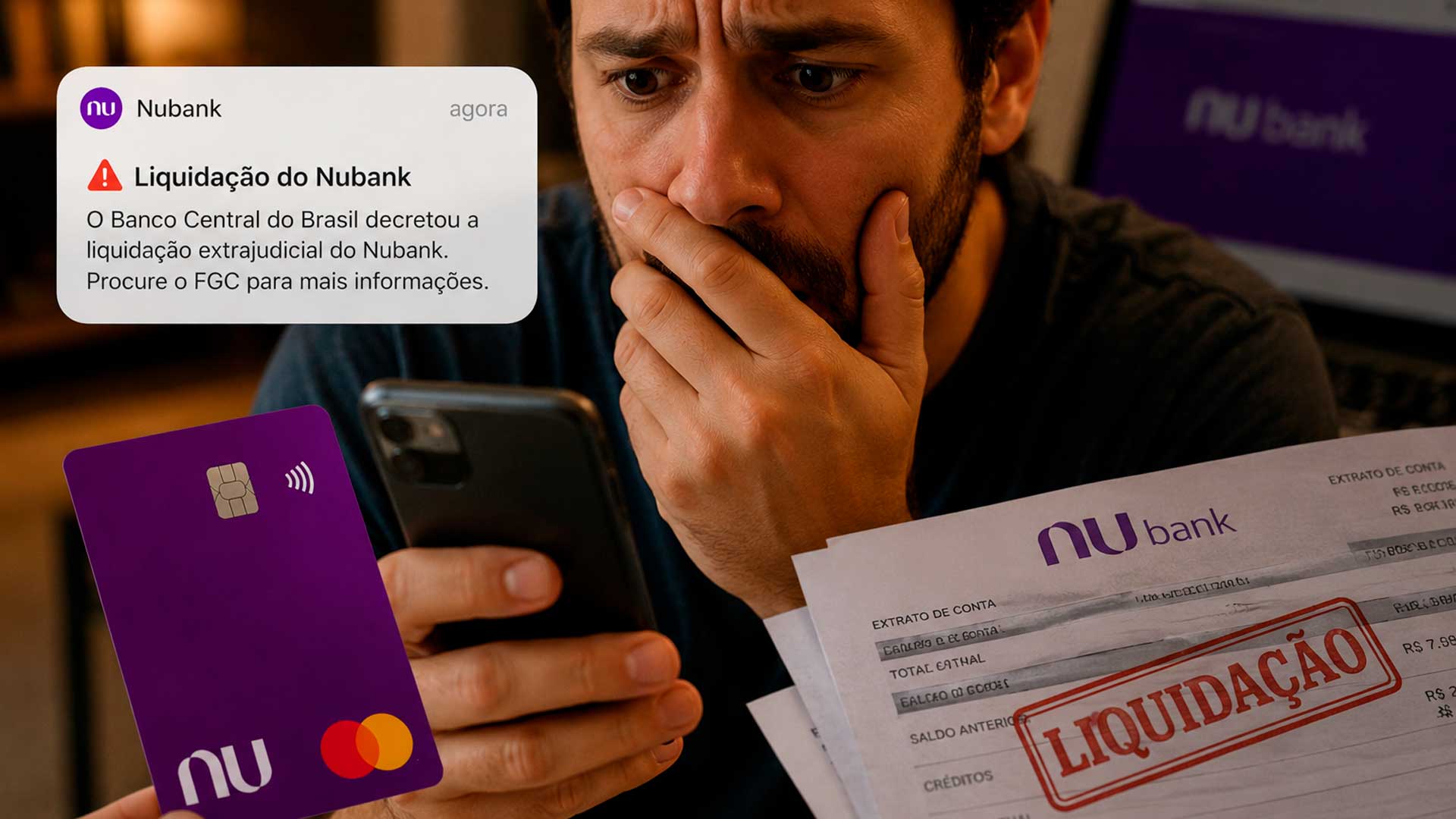 Nubank reconhece erro operacional após clientes receberem mensagem sobre liquidação e Banco Central confirma funcionamento normal da instituição