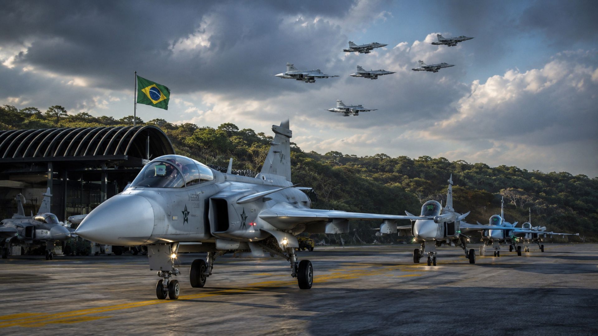 José Múcio anuncia na Suécia a intenção de comprar mais 20 caças Gripen da Saab, ampliando a frota da FAB para 56 aeronaves, mas sem contrato nem cronograma.
