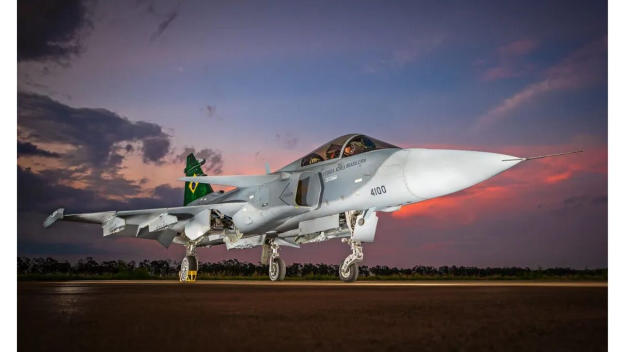 Cazas F-39 Gripen de la FAB — Foto: Reprodução/SO Johnson/Força Aérea Brasileira