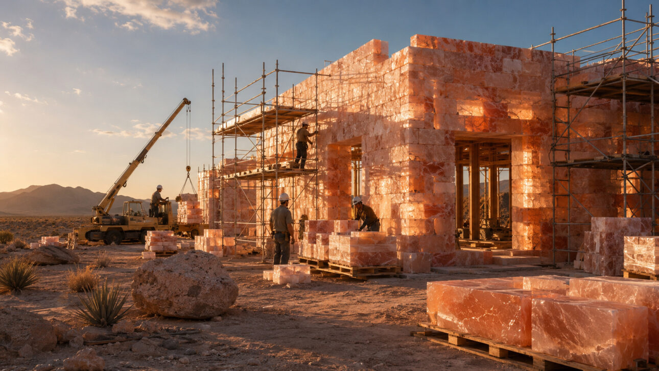 Bloques de sal están siendo usados en hoteles, pabellones y proyectos arquitectónicos que desafían límites de la construcción convencional en regiones áridas.