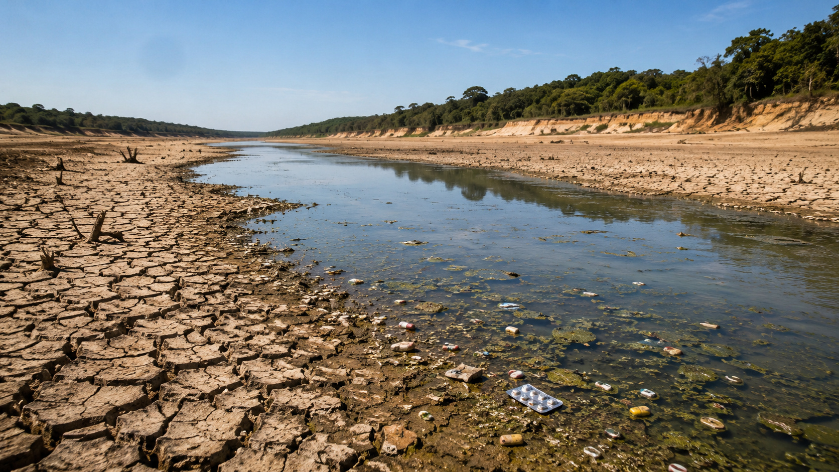 Pesquisadores do Brasil alertam que antibióticos estão se acumulando em um grande rio brasileiro durante a seca