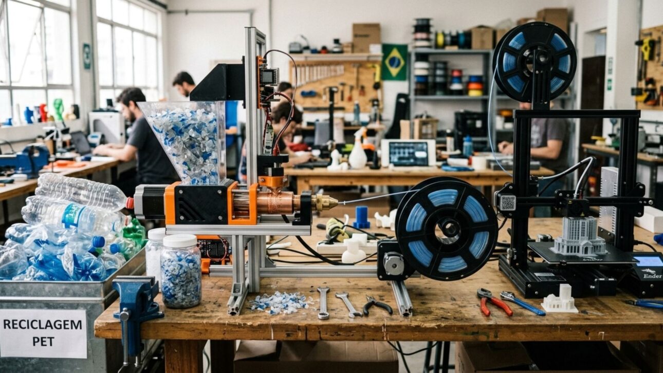 Projeto open source sem patente amplia o acesso à reciclagem plástica e à impressão 3D barata