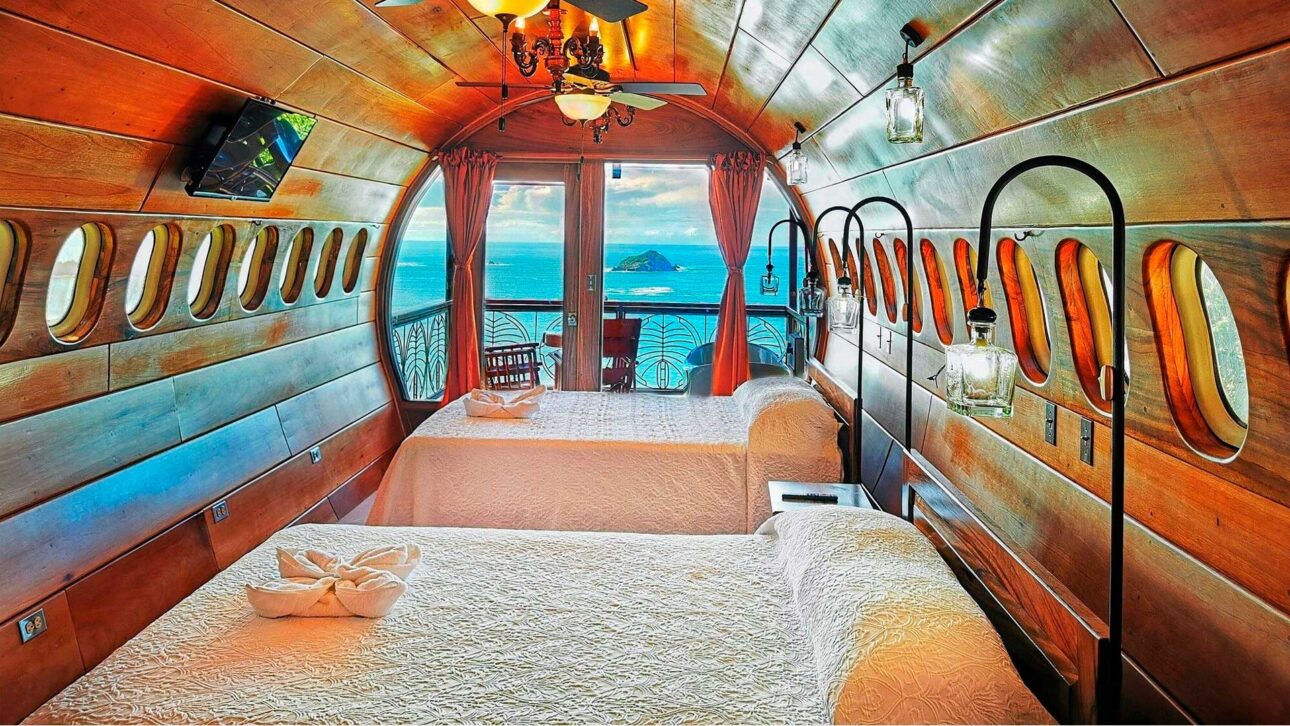 Inside, the scrap turned into a suite with rooms, balcony, and view of the Pacific