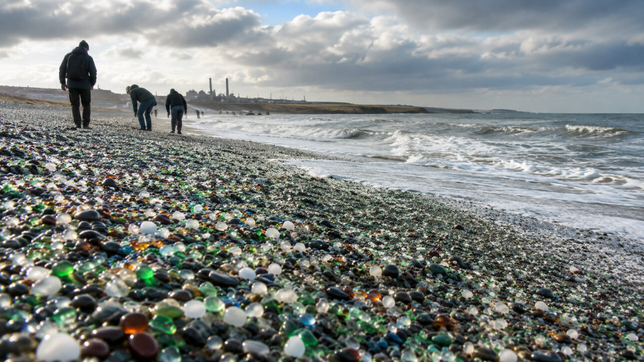 Praia de Seaham, na Inglaterra, reúne sea glass formado após descarte industrial da era vitoriana e virou referência mundial entre colecionadores.