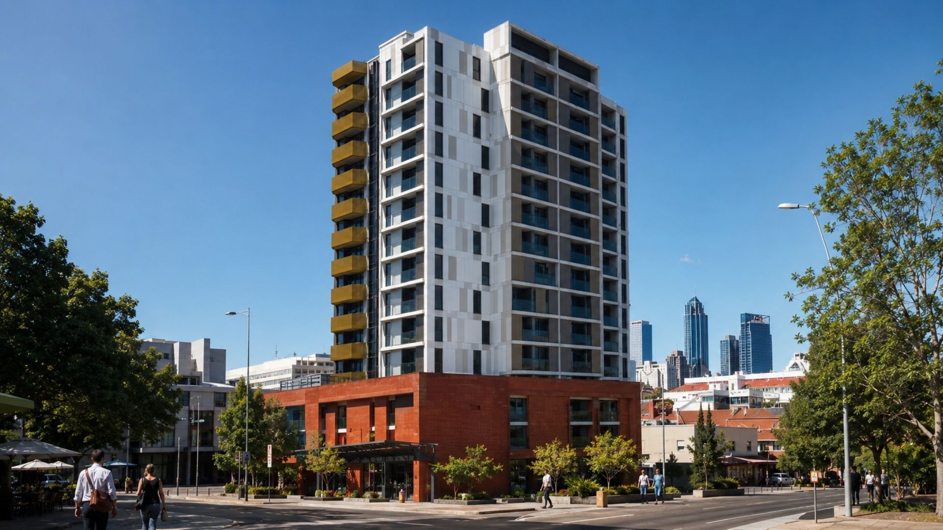Em Perth, na Austrália, um prédio de 17 andares com 112 apartamentos virou moradia e habitação social para a população de rua, com apoio no local 24 horas.