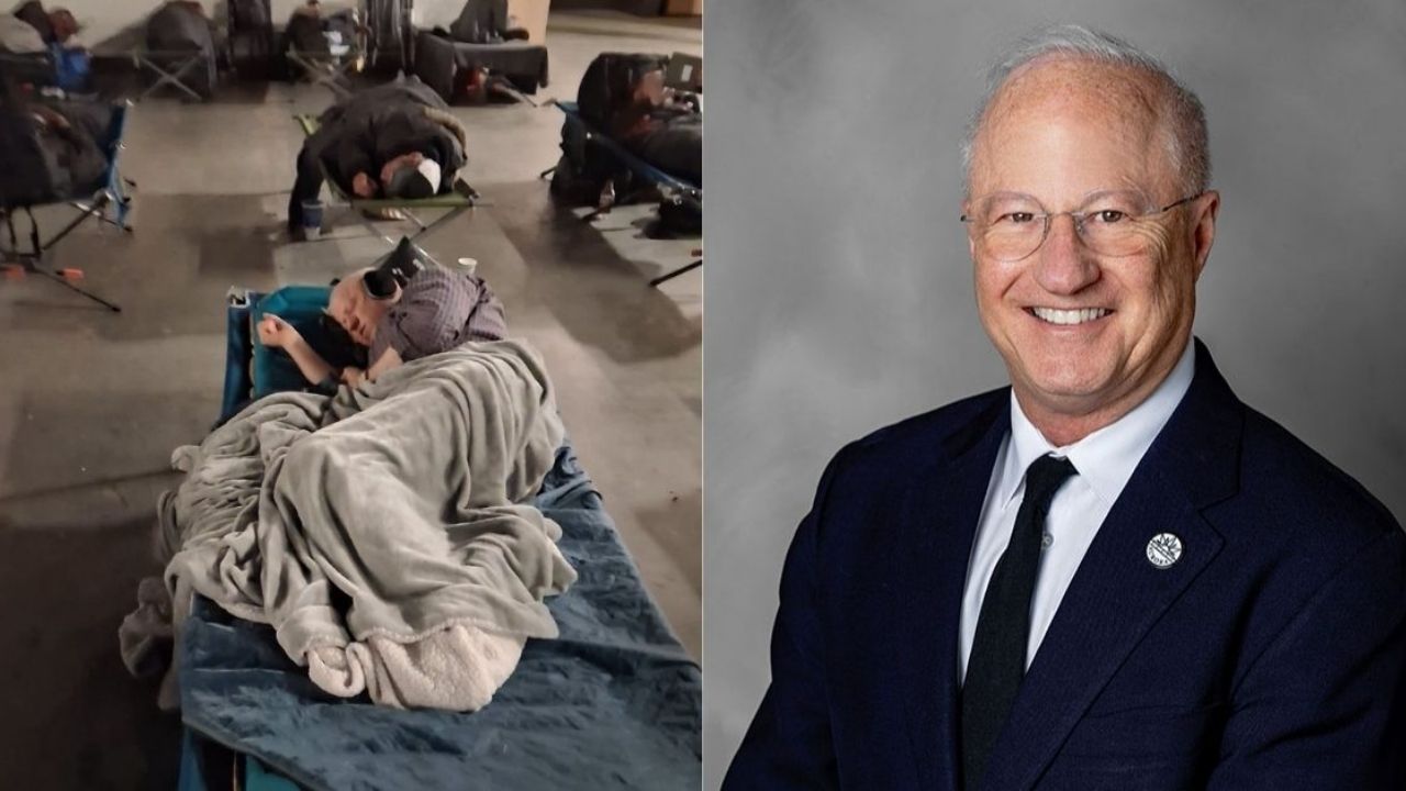 Prefeito de Aurora dorme em abrigo com moradores de rua e expõe falta de moradia, política pública e críticas no Colorado.