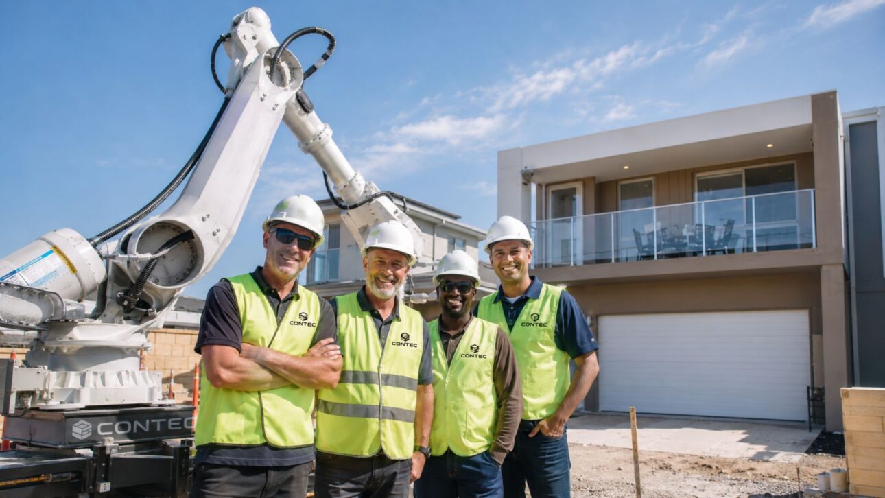 Casa impressa em 3D: a 1ª casa de dois andares da Austrália subiu em 18h, 22% mais barata que a alvenaria, feita por impressora 3D de concreto.