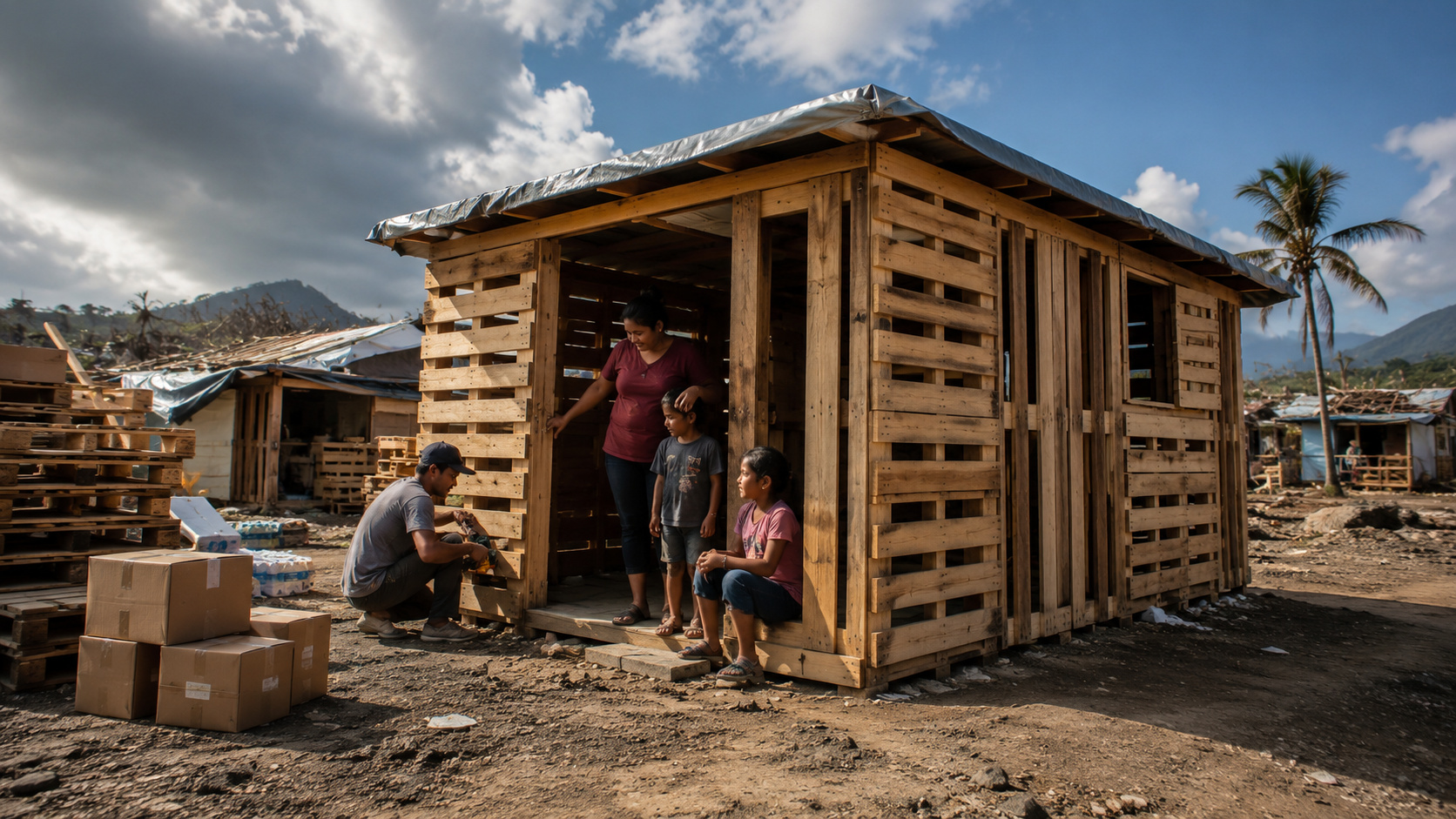 Projeto cria abrigo de 23 m² com pallets