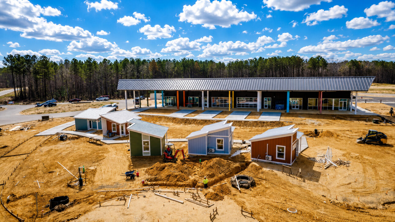 Arkansas planeja uma vila de 50 acres com até 400 microcasas, clínica, cozinha comunitária, lavanderia e oportunidades de renda para tirar moradores da situação crônica de rua e devolver autonomia