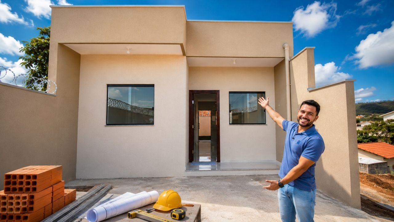 Quanto custa construir uma casa de 60 m² Obra real em Minas Gerais revelou gasto de R$ 156.570, ficou abaixo da estimativa do CUB e mostrou como projeto compacto com 2 quartos (3)