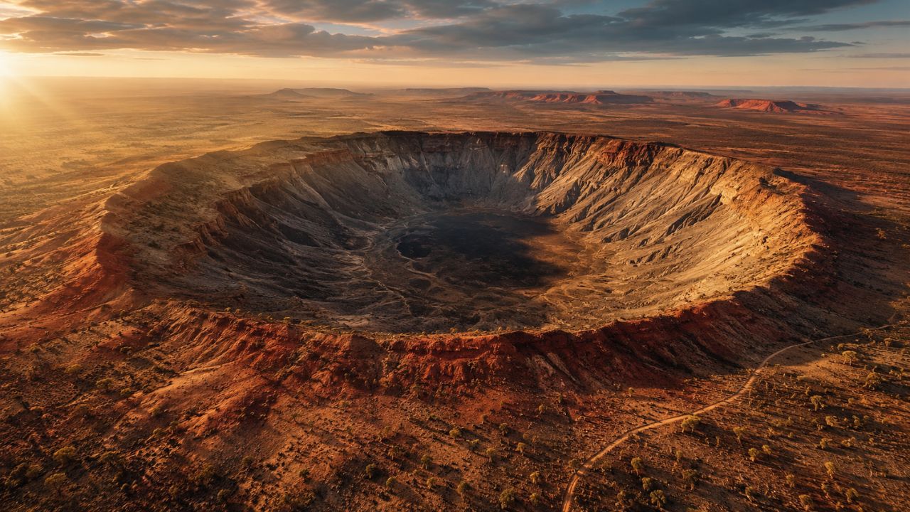 Cientistas confirmam que impacto de meteoro na Austrália há 790 mil anos gerou uma "chuva de ouro" e formou uma cratera única com rochas verdes em Ora Banda.