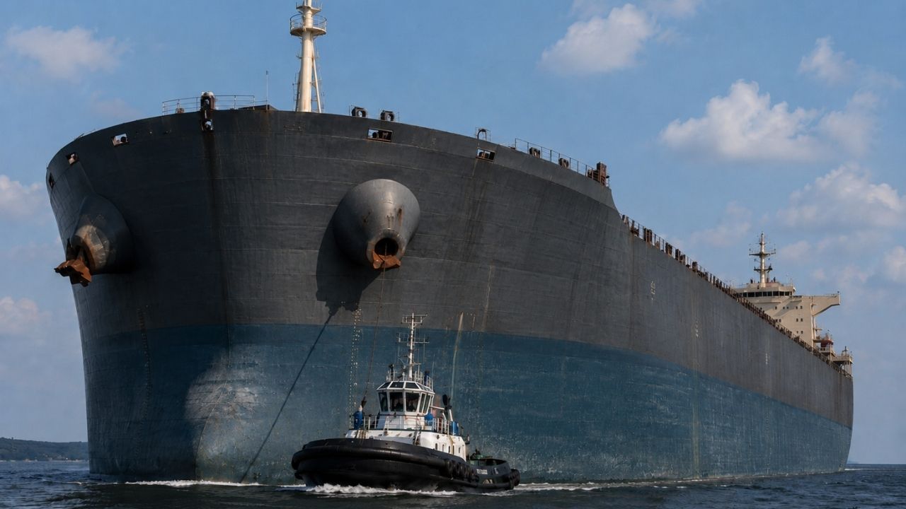 Rebocadores parecem brinquedos perto de navios gigantes, mas são eles que empurram, puxam e freiam cargueiros de até 400 mil toneladas em portos estreitos, onde vento (4)