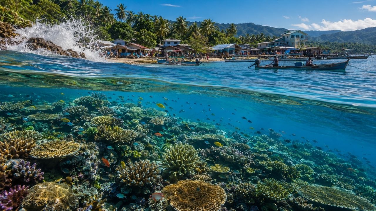 Coral reefs resist climate change, ocean warming, and become living banks in protected areas.