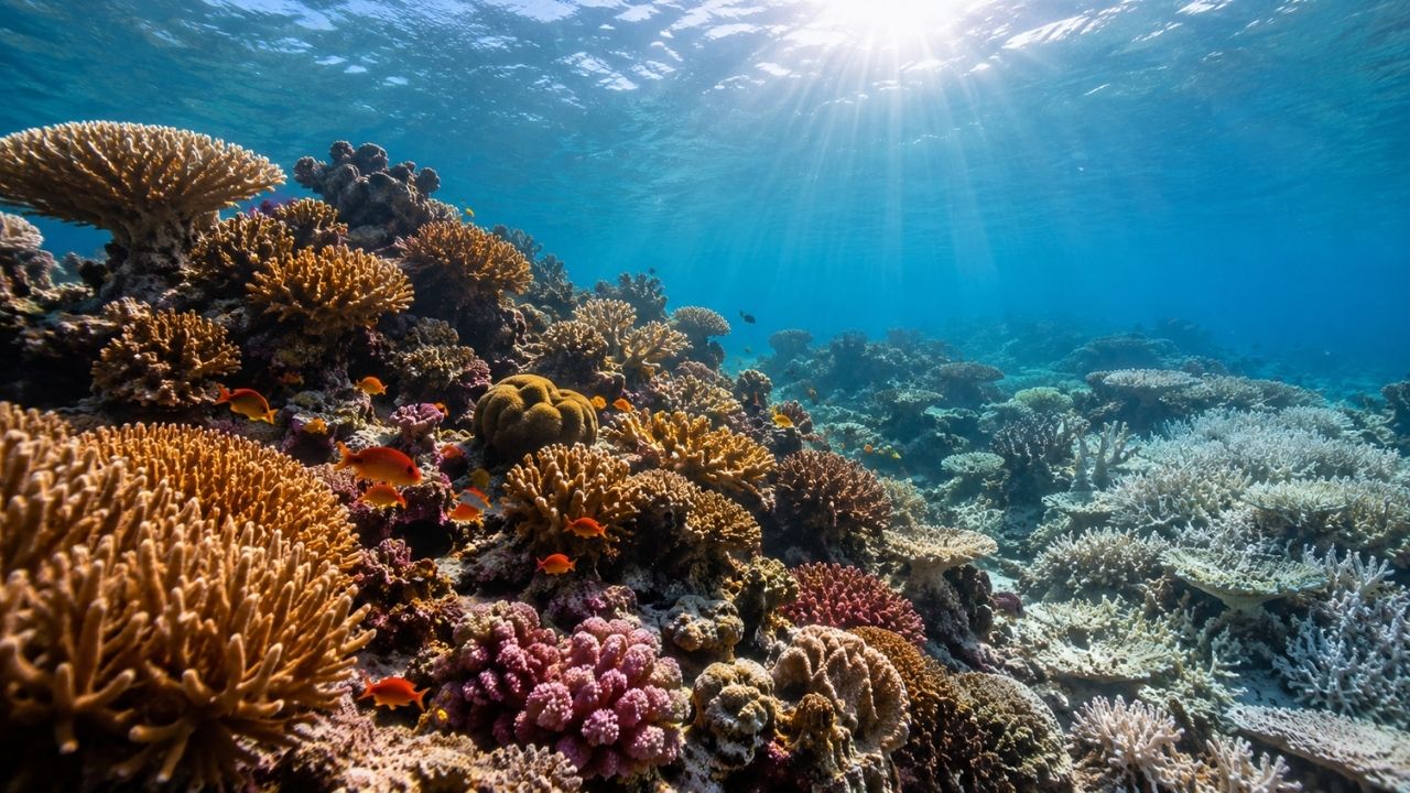 Coral reefs resist climate change, ocean warming, and become living banks in protected areas.