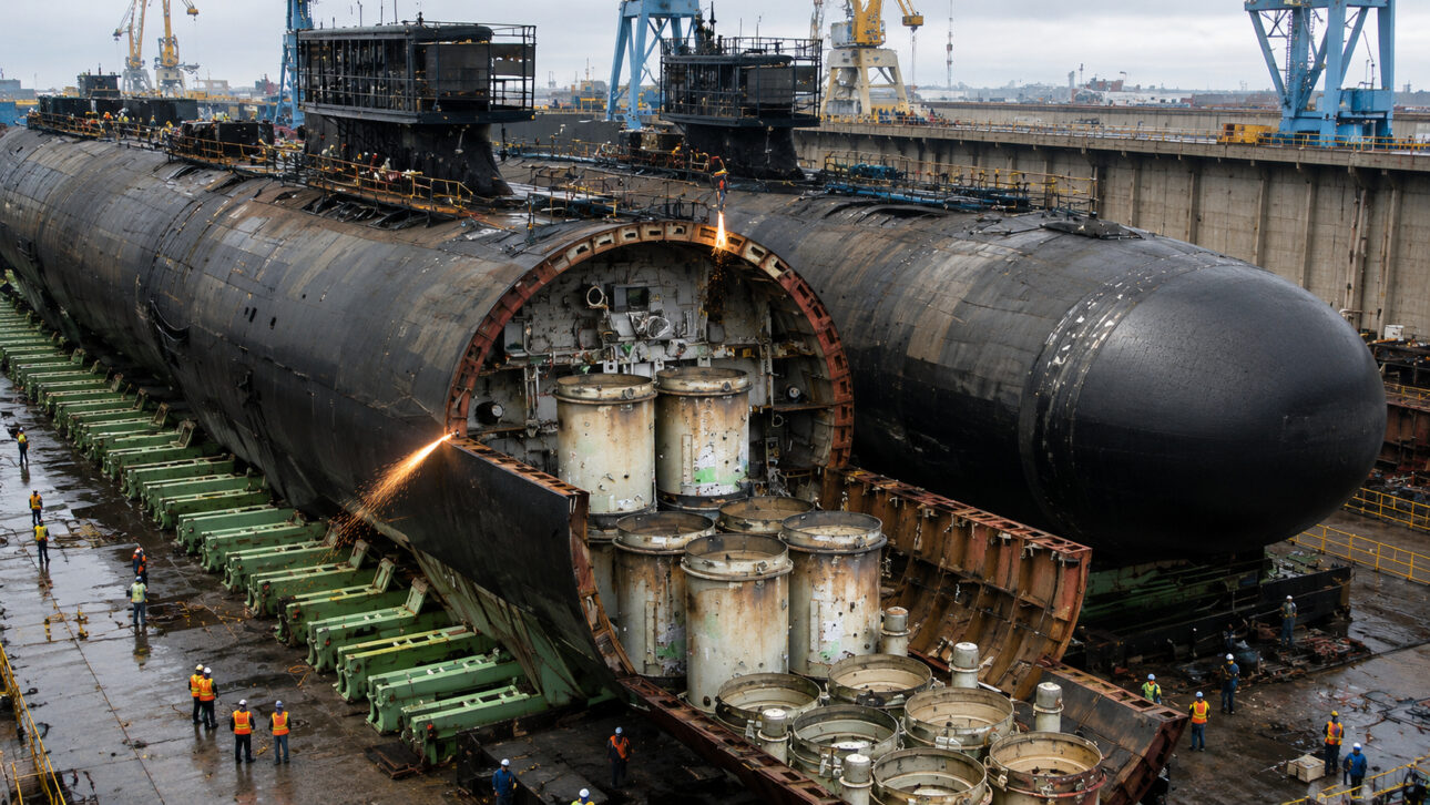 United Kingdom advances in dismantling 27 retired nuclear submarines, uses HMS Swiftsure as a model and plans to recycle about 90% of the materials.