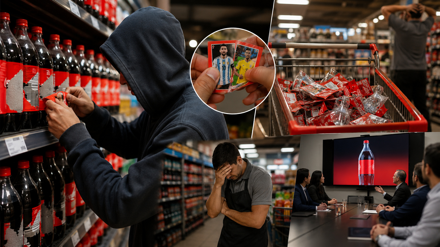 Promoção da Coca-Cola com figurinhas da Copa 2026 provocou furtos de rótulos em supermercados, prejuízo ao varejo e reação da empresa no Brasil.