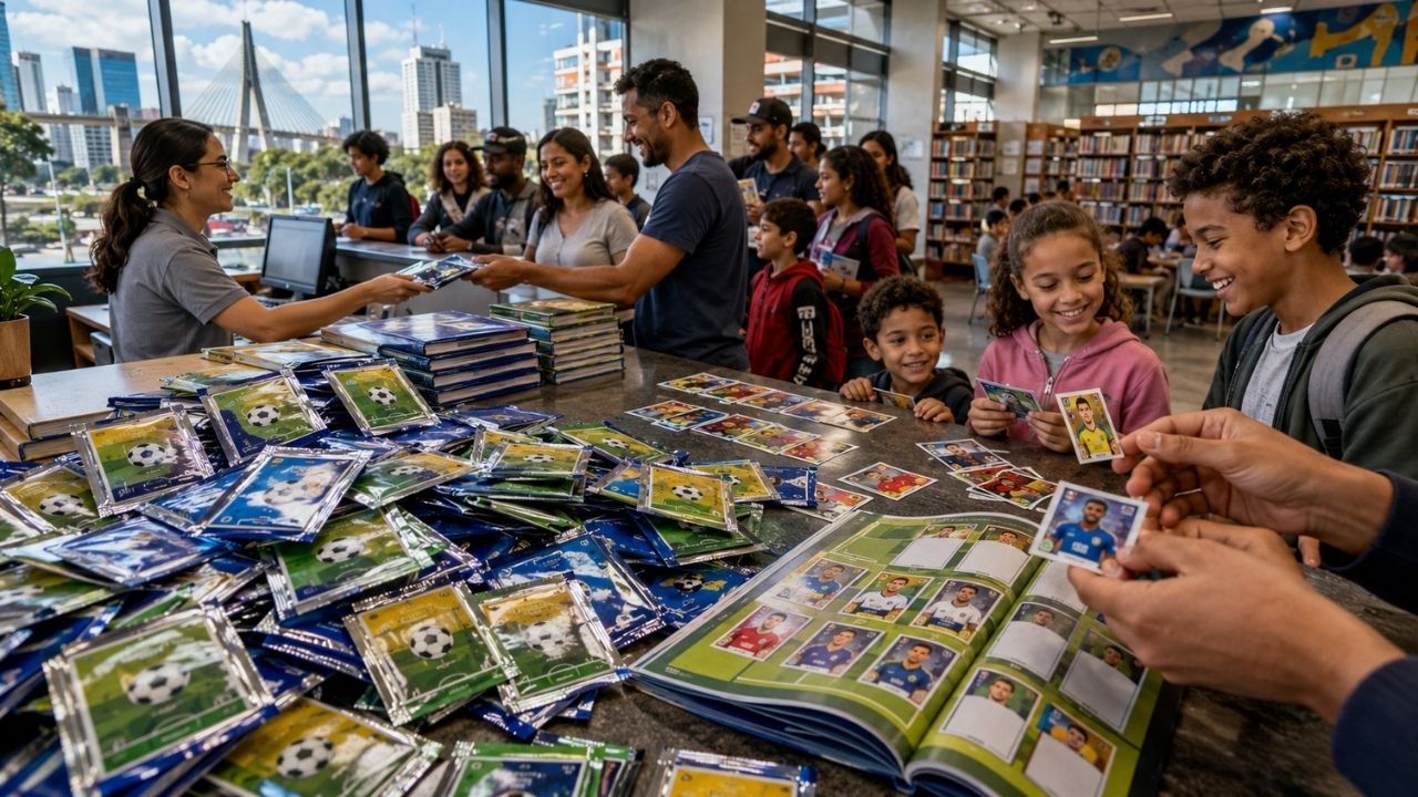 São Paulo libera 50 mil figurinhas da Copa de graça em bibliotecas e pontos de leitura, com 3 mil álbuns para quem tiver cadastro ativo, enquanto colecionadores ganham poucos dias (2)