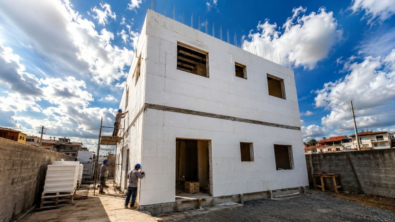 Sem estacas, sem brocas e sem sapatas prédio de 3 andares em Taubaté chama atenção por subir com formas de isopor, equipe reduzida, seis apartamentos e cinco meses de obra (4)