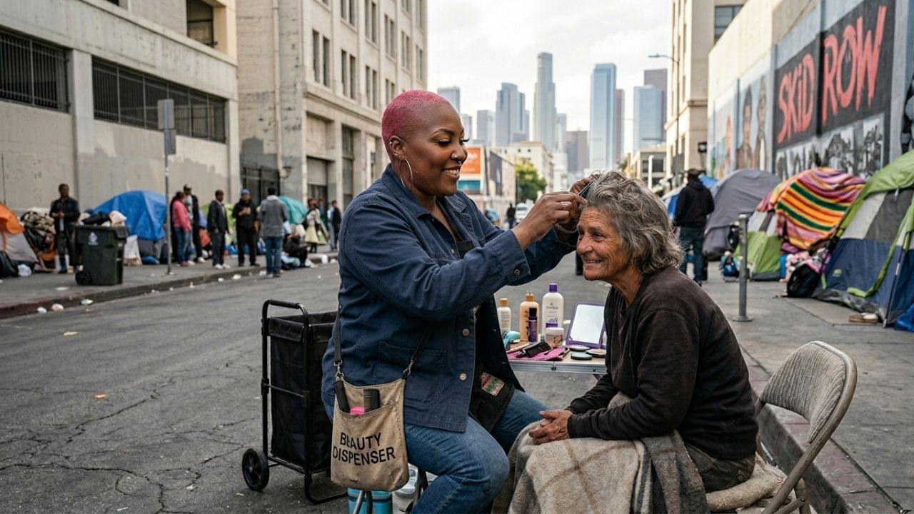 Shirley Raines transformou calçadas do Skid Row em salões de beleza para moradores de rua