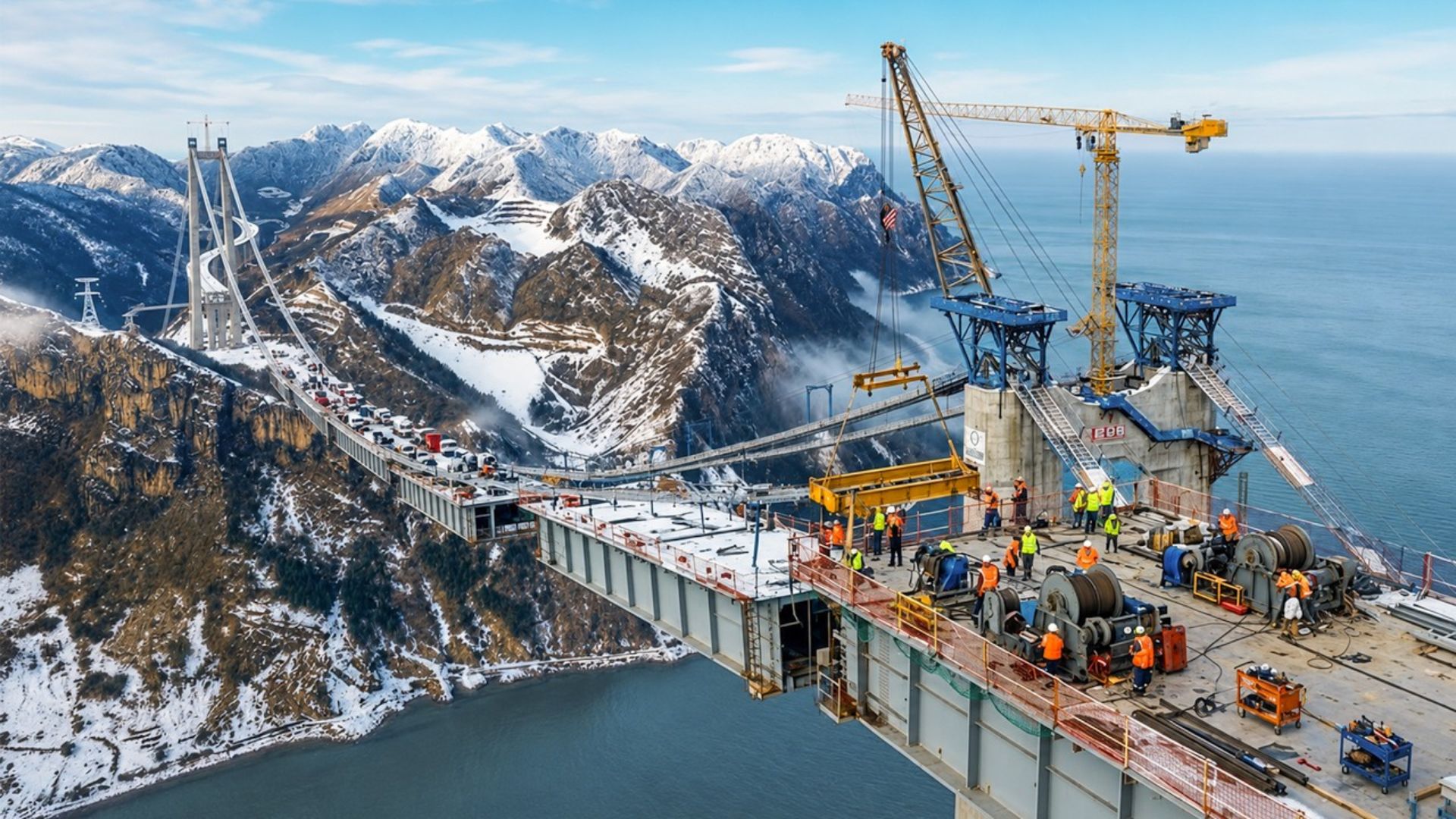 A Ponte Hålogaland, a mais longa suspensa do Círculo Polar Ártico, cruza um fiorde no norte da Noruega e encurtou em 18 km uma rota antes lenta e perigosa.