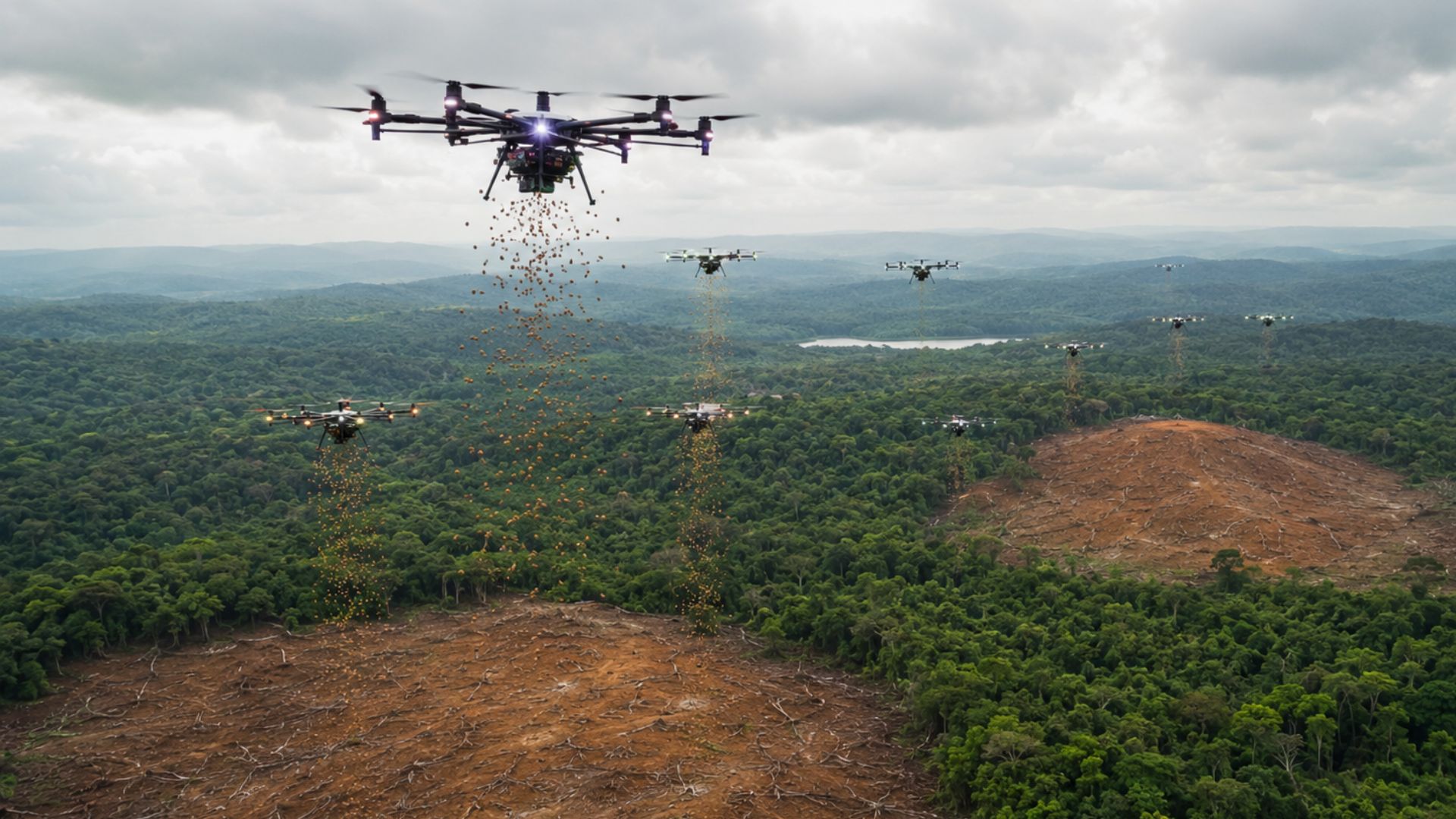 Alok usa os drones dos seus shows para lançar 67 espécies de sementes e reflorestar a Mata Atlântica em Barra Bonita; veja como funciona o projeto Floresta Áurea.