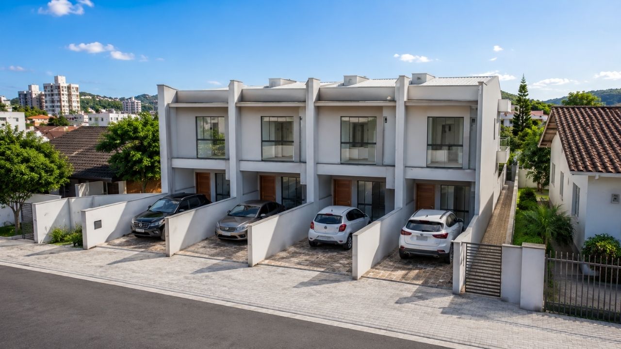 Terreno comum vira 4 sobrados compactos com duas vagas, suítes, claraboias e fundos livres para ampliação, solução que tenta enfrentar preço alto dos lotes e manter casa popular no Minha (5)