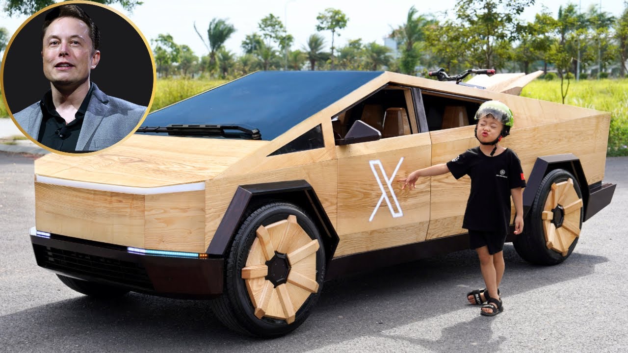 Carpinteiro vietnamita constrói uma Tesla Cybertruck de madeira em 100 dias