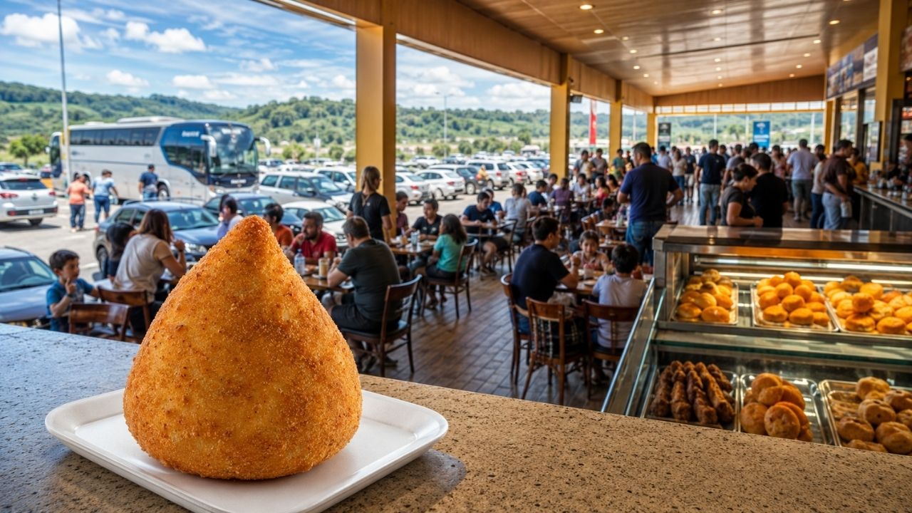 Rede Graal uses expensive coxinha, clean bathroom, and hot bread to gain strength on Brazilian roads.