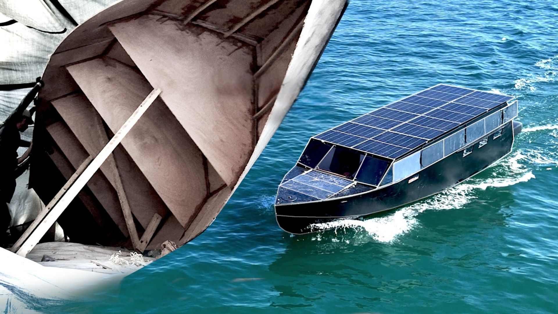 Trabalhador remoto ergue sozinho um barco solar e elétrico de 11 metros com compensado naval, fibra de vidro e oito painéis solares para viver no Mar Báltico.
