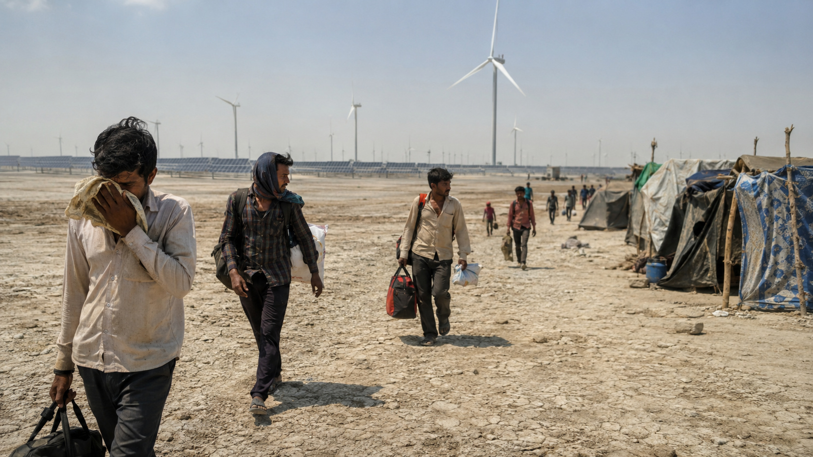 Trabalhadores migrantes largaram o maior parque de energia renovável do mundo na Índia após calor extremo