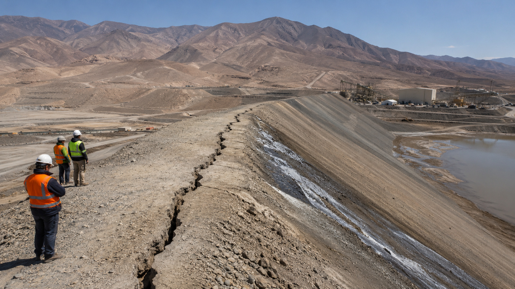 Trabalhadores viram vazamentos em barragem de rejeitos de mina de cobre no Chile