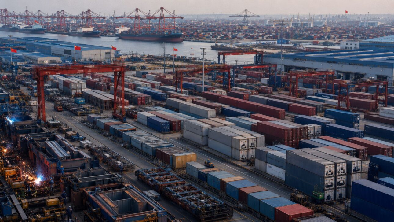 Três empresas chinesas fabricam mais de 96% dos contêineres de carga seca e 100% dos refrigerados do mundo, num domínio de 40 anos.