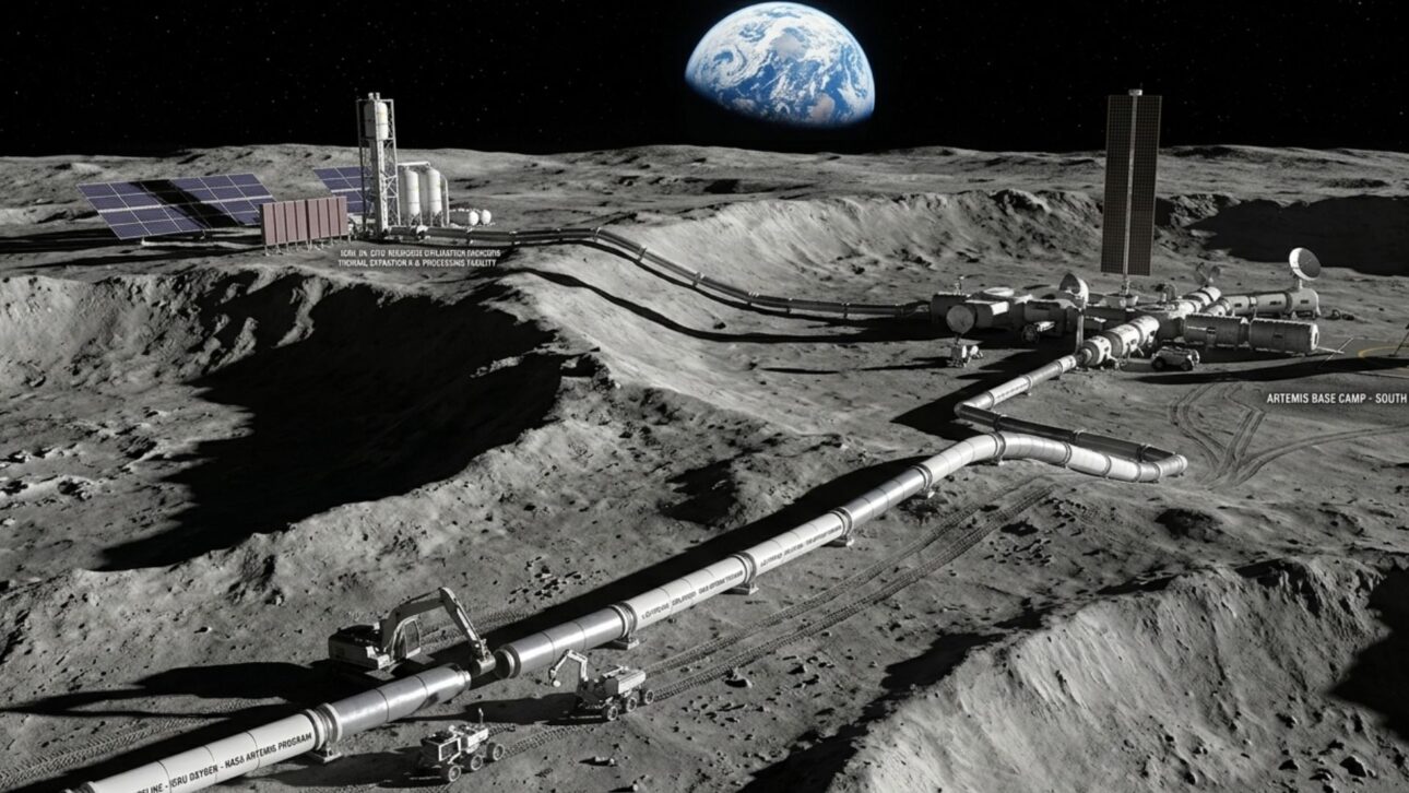 Tubulação de 5 km na Lua levaria oxigênio até bases de astronautas, substituiria robôs carregadores e poderia virar a primeira grande obra de infraestrutura fora da Terra