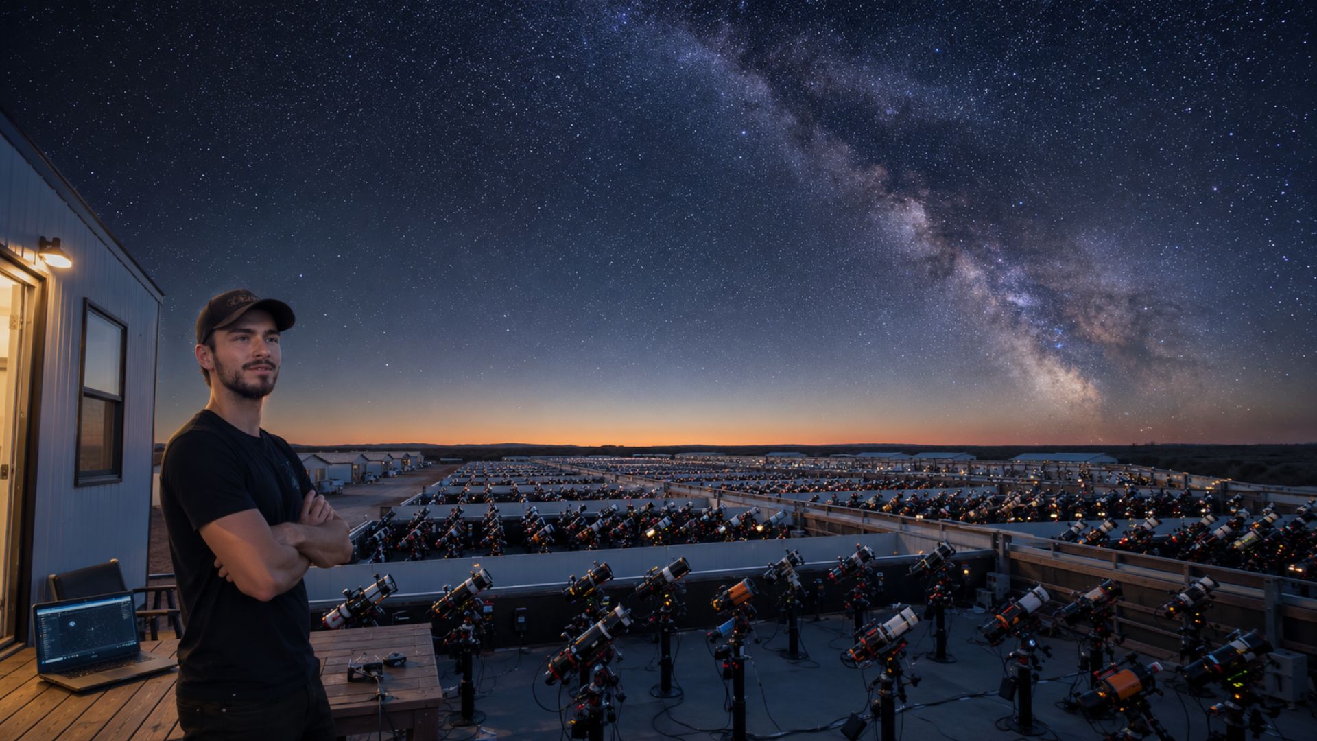 Bray Falls largou a engenharia e criou o maior rancho de telescópios do mundo no Texas, sob um céu sem poluição luminosa, voltado à astrofotografia.