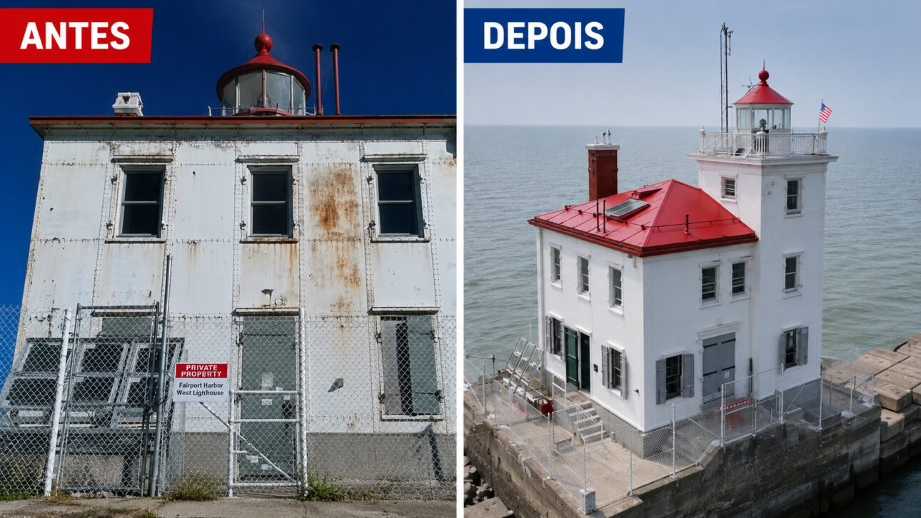Um farol de 1925 feito para orientar embarcações no Lago Erie